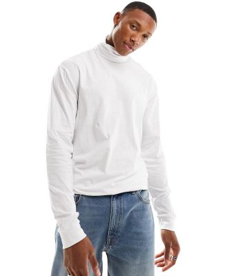 Only & Sons roll neck long sleeve top in white