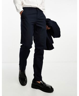 Only & Sons slim fit linen mix suit pants in navy