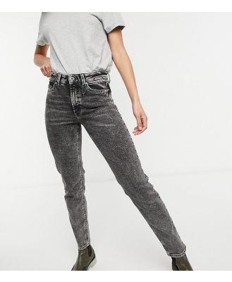 Only Tall Erica slim straight leg jeans in black acid wash