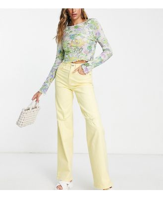 Only Tall Hope wide leg jeans in lemon-Yellow