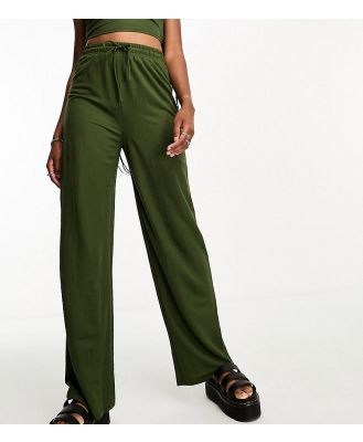 Only Tall straight leg pants in khaki (part of a set)-Green