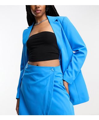 Only Tall wrap mini skirt in bright blue (part of a set)