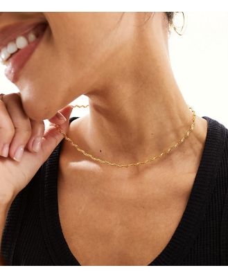 Orelia 18k gold plated textured wave chain necklace