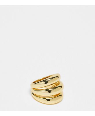 Orelia 18k gold plated triple domed ring