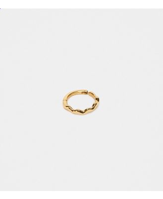 Orelia gold plated fine wave clicker hoop in pale gold