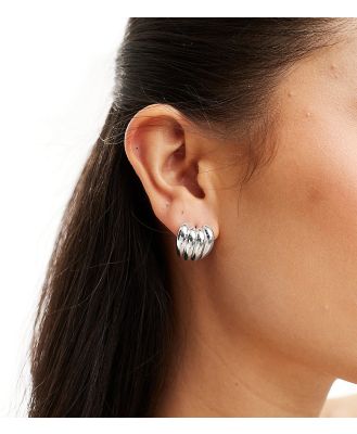 Orelia statement domed claw earrings in sterling silver