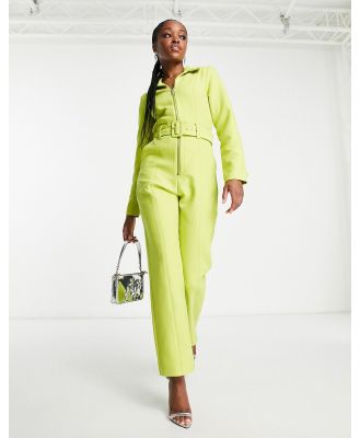 & Other Stories belted jumpsuit in lime green
