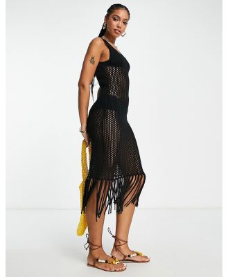 & Other Stories crochet knitted dress in black