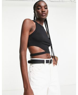 & Other Stories cut out detail cropped singlet in black
