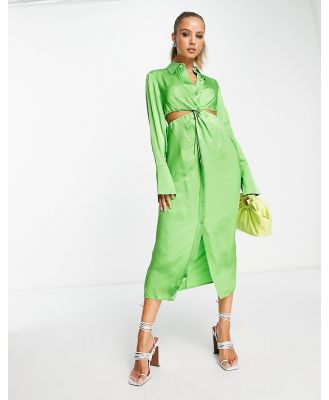 & Other Stories cut out midi dress in green