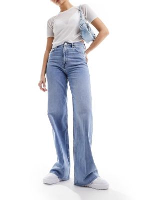 & Other Stories high rise straight leg jeans in light blue wash