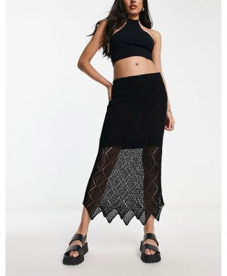 & Other Stories knitted open midi skirt in black