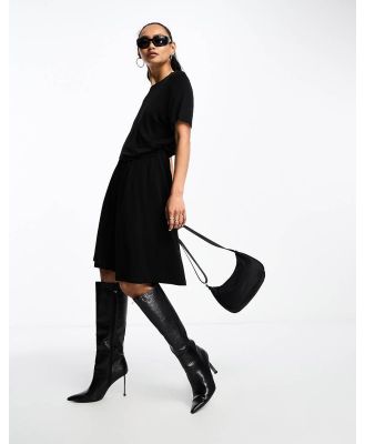 & Other Stories mini dress with drape detail in black