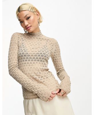 & Other Stories open knit jumper in beige-Neutral