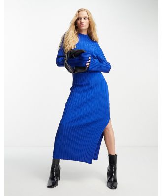 & Other Stories rib knitted midi dress in blue