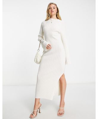 & Other Stories rib knitted midi dress in white