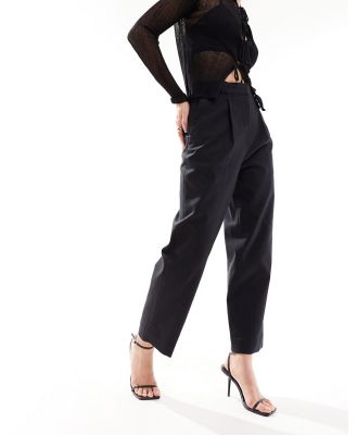 & Other Stories slim leg tailored pants in black