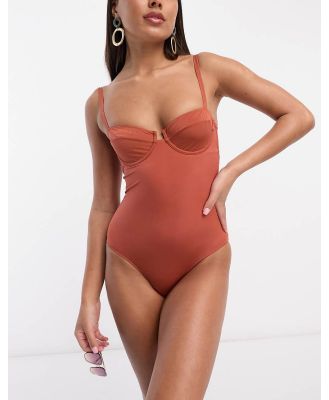 & Other Stories wired swimsuit in rust-Orange