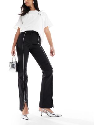 & Other Stories zip detail pants in black