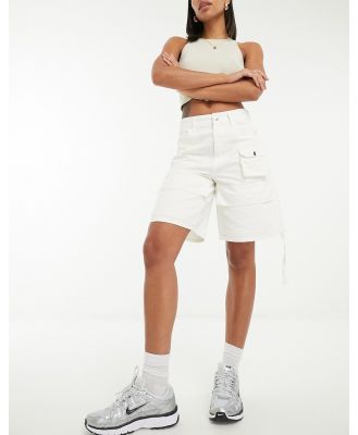 PacSun Jordan multi pocket longline cargo shorts in coconut milk-White