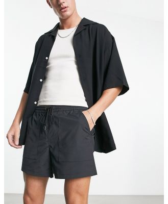 PacSun Reed twill volley shorts in black