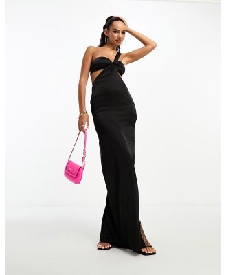 Parallel Lines one shoulder cut out maxi dress in black