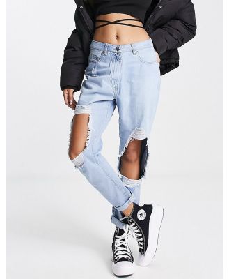 Parisian extreme rip jeans in light blue