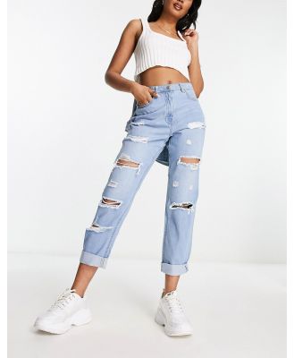 Parisian light wash jeans with rips-Blue