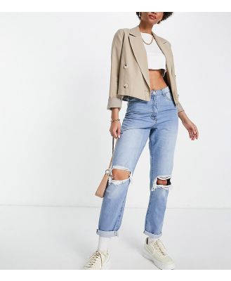 Parisian Tall ripped mom jeans in light blue