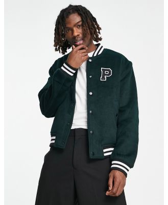 Parlez Bay college varsity jacket in teal-Green