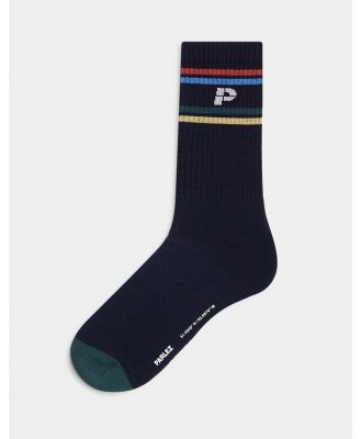 Parlez cotton logo socks in navy