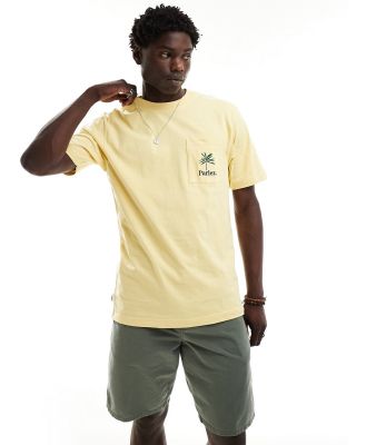 Parlez embroidered logo short sleeve t-shirt in pale yellow