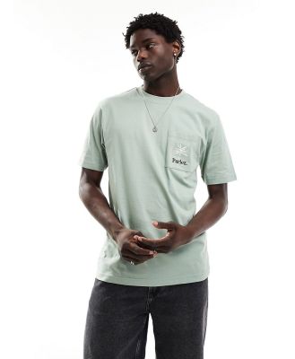 Parlez embroidered logo short sleeve t-shirt in sage green