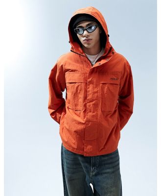 Parlez nylon rain jacket in burnt orange