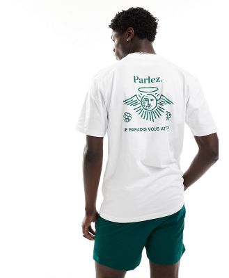 Parlez paradise graphic back t-shirt in white