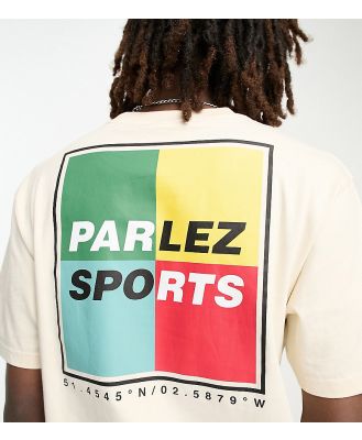 Parlez Riviera t-shirt in beige Exclusive to ASOS-Neutral