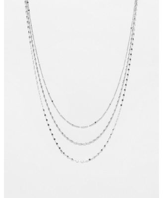 Petit Moments Allegra multirow stainless steel dainty necklace in silver
