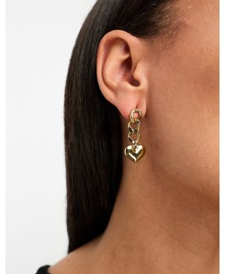 Petit Moments romantic chain heart waterproof stainless steel earrings in gold