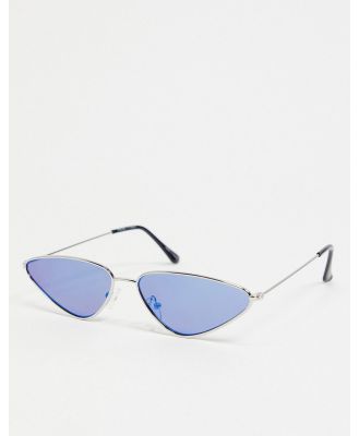 PIECES angled cat-eye sunglasses in silver