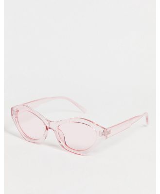 Pieces angled sunglasses in pink
