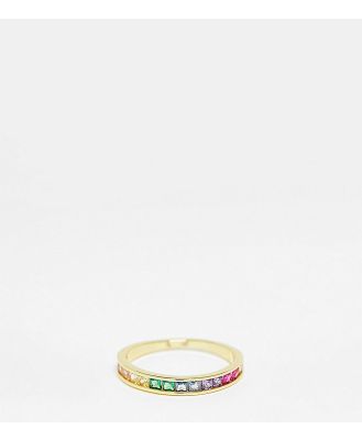 Pieces exclusive 18k plated rainbow stacking ring in gold