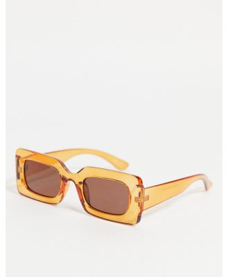 Pieces rectangle sunglasses in brown