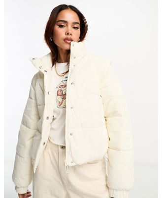 Pimkie high neck padded jacket in ecru-White