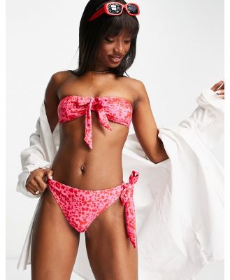 Playful Promises bikini bottoms in pink and red print