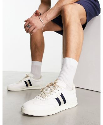 Polo Ralph Lauren Aera leather sneakers in white with side stripes
