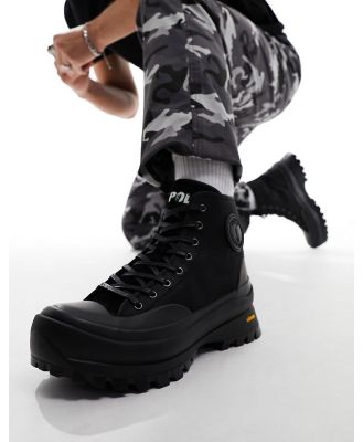 Polo Ralph Lauren Armin high twill boots in black
