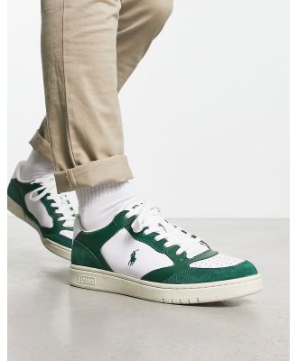 Polo Ralph Lauren court lux sneakers in green white with pony logo