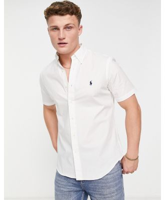 Polo Ralph Lauren icon logo short sleeve poplin shirt custom regular fit in white