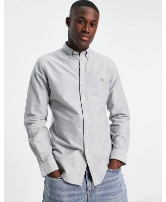 Polo Ralph Lauren icon logo slim fit oxford shirt button down in slate grey