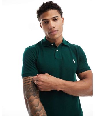 Polo Ralph Lauren icon logo slim fit pique polo in dark green